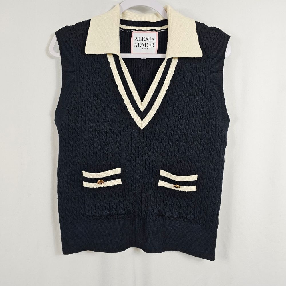 Alexia Admor Michelle Vest in Navy - Size M